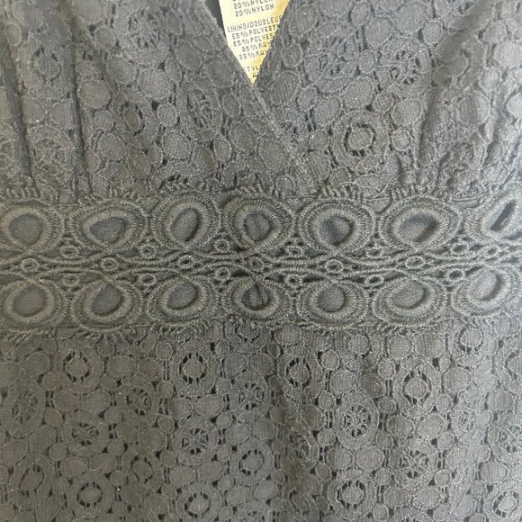 Max Studio Lace Cotton Sleeveless Black Dress Sz L Romantic Whimsigoth Witchy - Picture 9 of 12